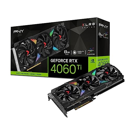 PNY GeForce RTX&trade; 4060 Ti 8GB Verto&trade; OC Dual Fan Graphics Card DLSS 3 (128-bit, PCIe 4.0, GDDR6, HDMI/DisplayPort, Supports 4k, 2 Slot)
