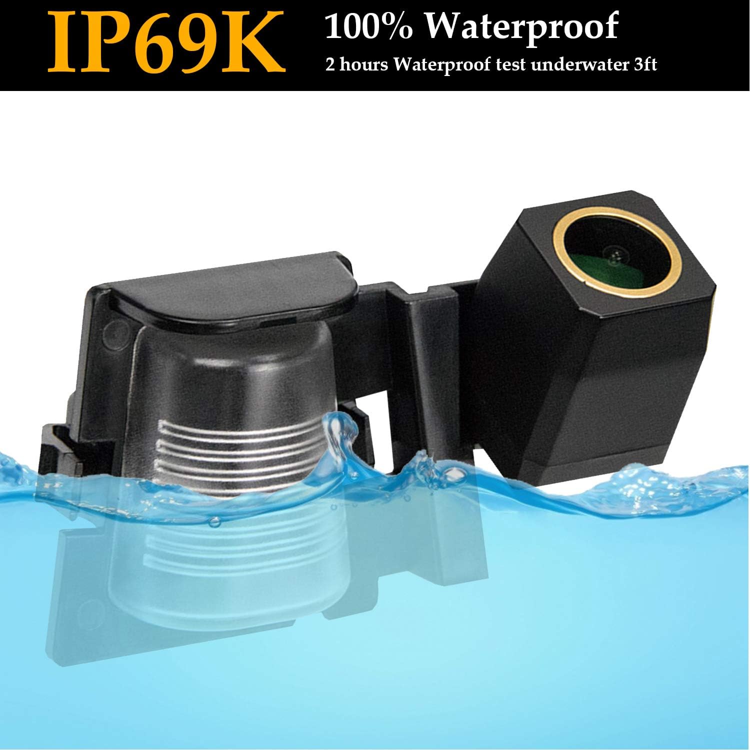 HD 1280x720p Golden Camera for Jeep Wrangler JK,JL,TJ, Rubicon, Sahara, Unlimited, Jeep Sport