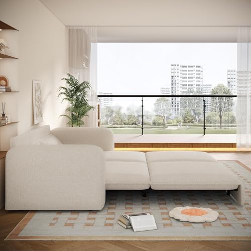 93" King Pull Out Sofa Bed, 3 in 1 Convertible Sleeper Sofa Couch, Comfy 3 Seater Sleeper Bed with 2 Pillows