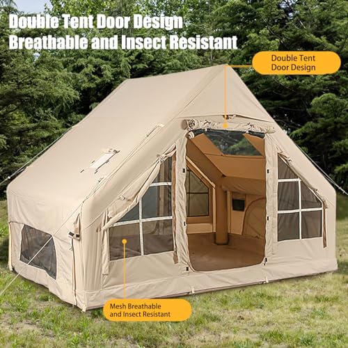 Inflatable Camping Tents with Hand Pump, Air Glamping Tents, Easy Setup Waterproof and Windproof Blow up Tent
