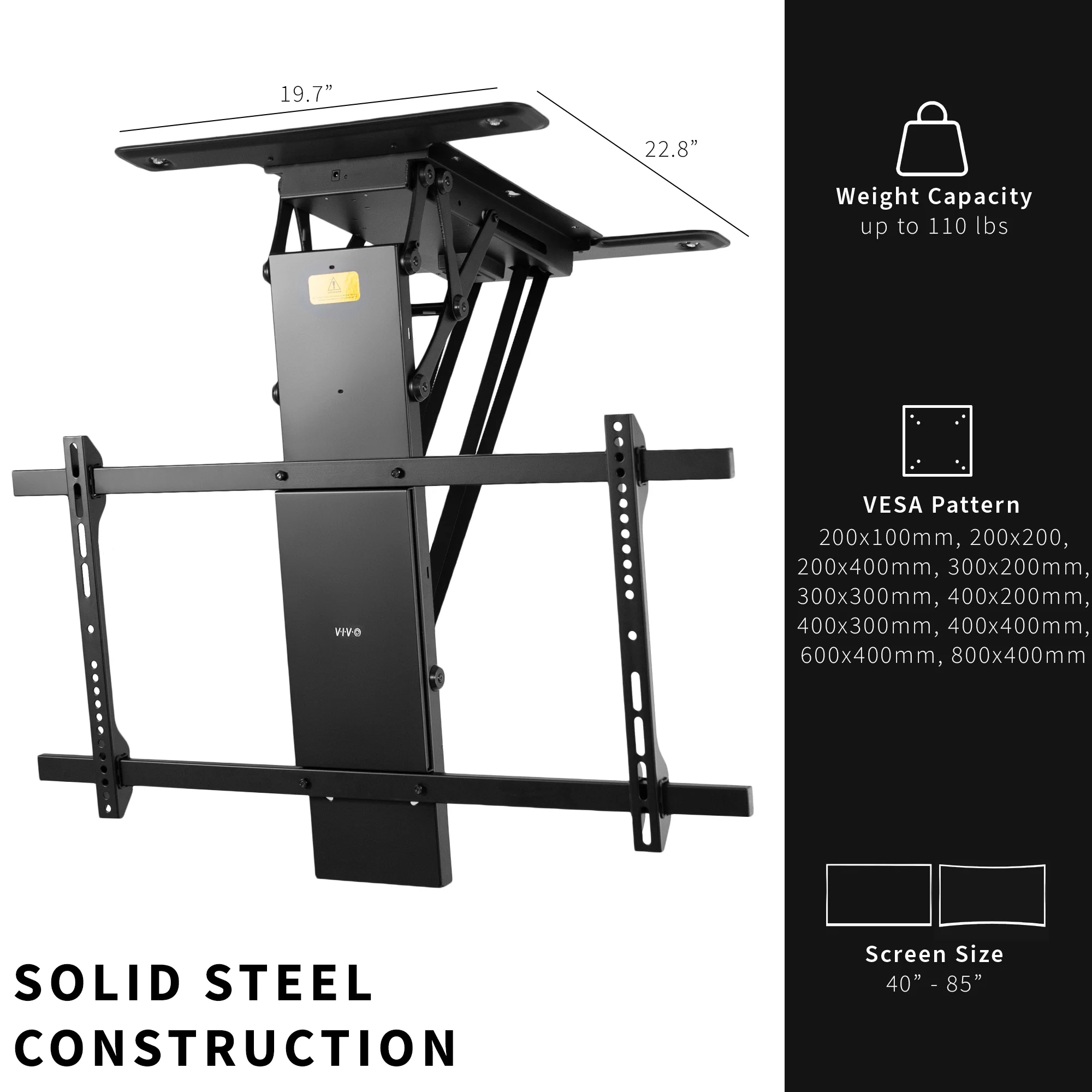 VIVO Motorized Flip Down Pitched Roof Ceiling TV Mount for 40" to 85" Screen - Curated Treasures Market