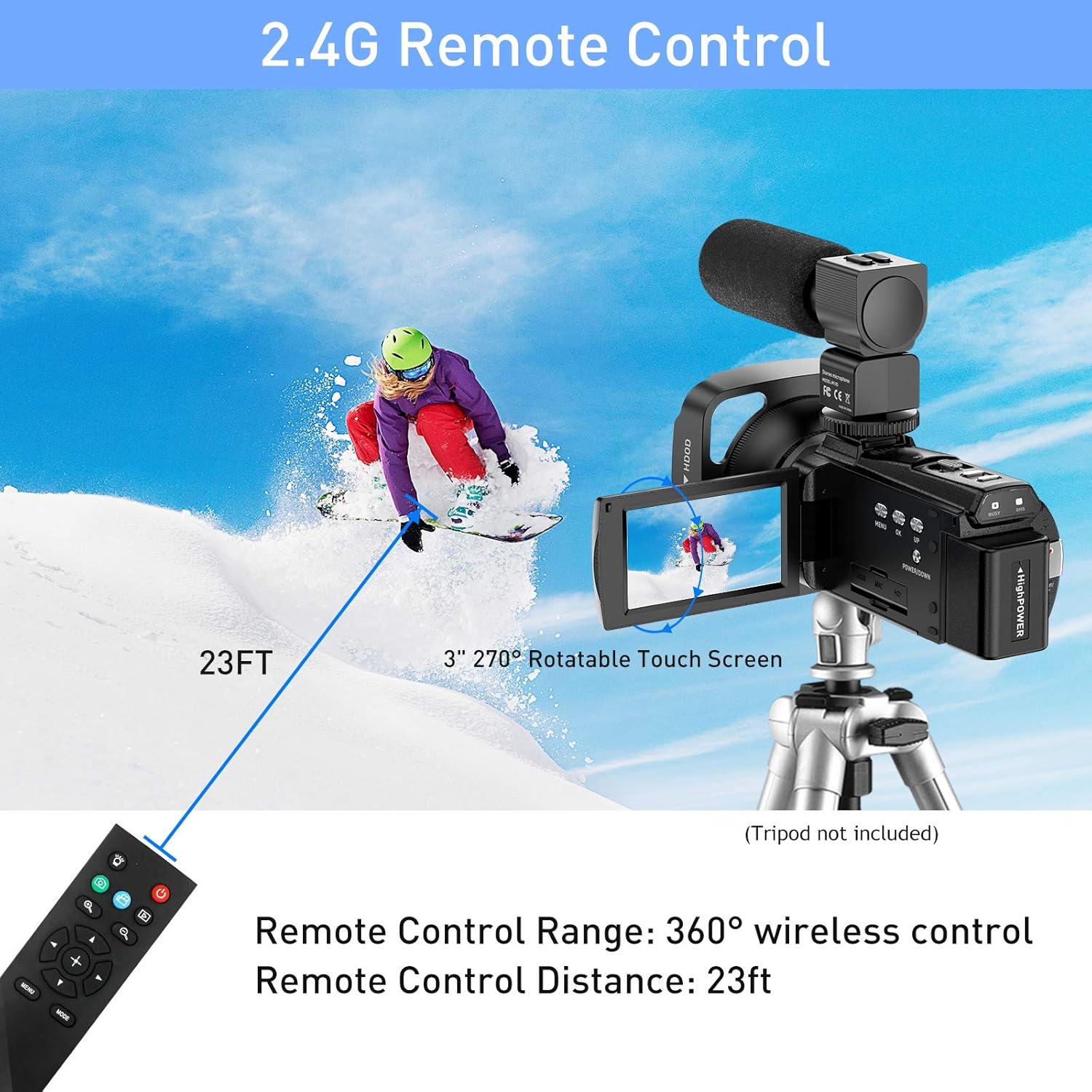 Video Camera Camcorder 4K 48MP Ultra HD YouTube Vlogging Camera IR Night Vision WiFi Digital Camera Recorder 16X Digital Zoom Touch Screen Video