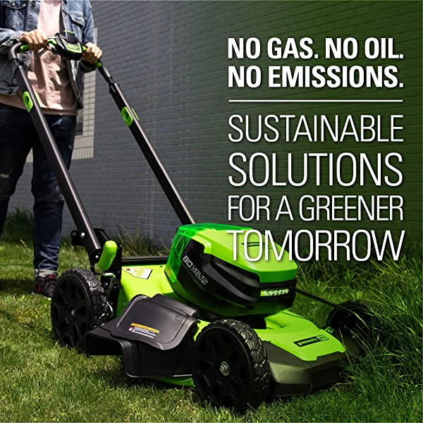 Greenworks Pro 80V 21 inch Cordless Push Lawn Mower, Includes Two 2Ah Batteries and Charger, GLM801601 (2) 2Ah Batteries Push