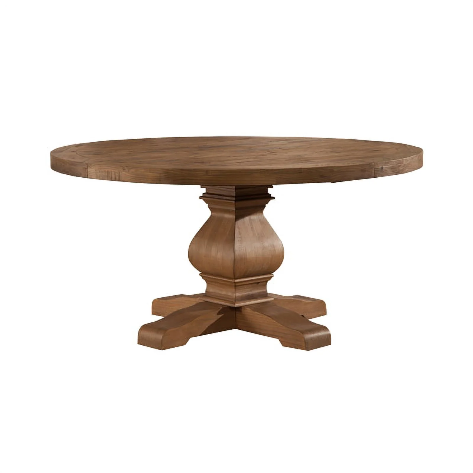 Home Square 5 Piece Dining Set with Round Table and 4 Chairs in Natural Oak
