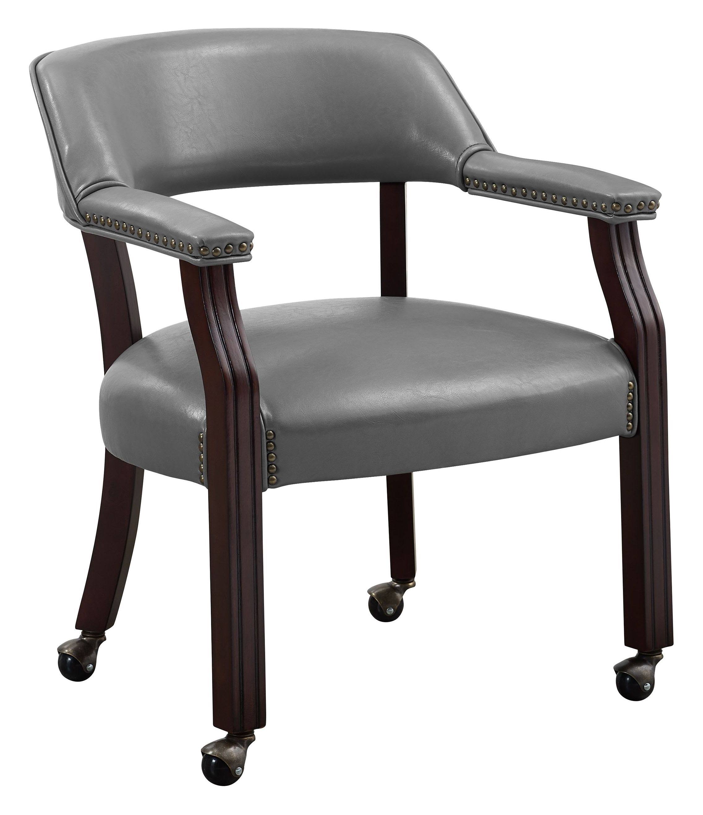 Steve Silver Tournament Gray Arm Chair with Casters