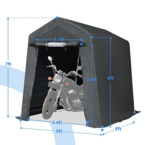 ADVANCE OUTDOOR 10x10 ft Heavy Duty Outdoor Patio Portable Canopy Storage Shelter Shed Carport with 2 Roll up Zipper Doors & Vents for Snowmobile