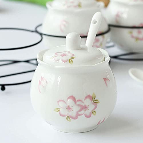 Ceramic Tableware Milk pots Ceramic Cream and Sugar Pot Creamer Jug Sugar Jar Coffee Serving Set Cream Pitcher-Pink-Milk Jug & Sugar Bowl Jars (Color