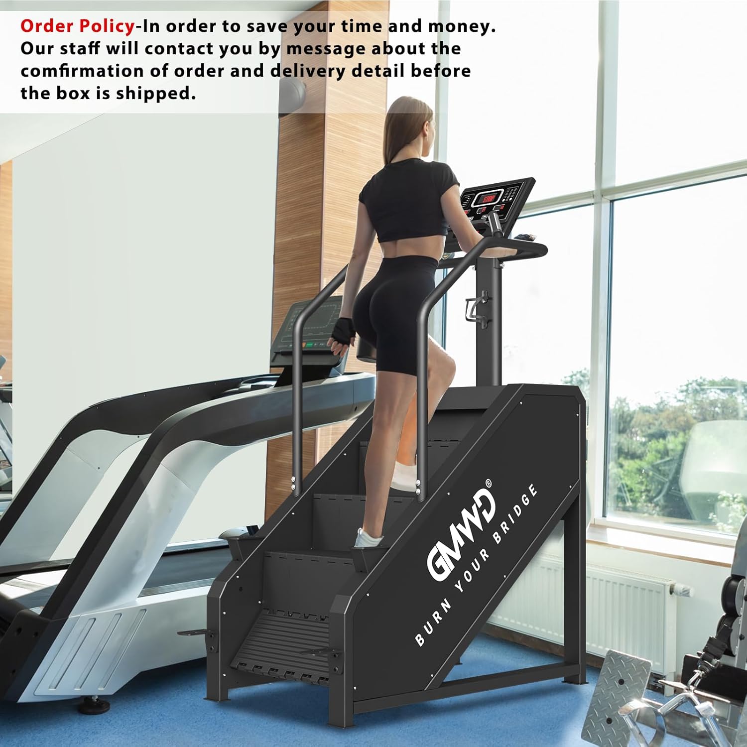 Stepper Machine, GMWD Stair Stepper with LED Screen, Commercial Grade Stair Climber Exercise Machine with 15 Resistance Levels, 441LBS