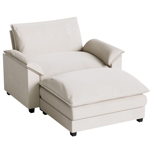 Homall 119" Modular Sectional Sofa, L Shaped Sofa Couch with Reversible Ottoman, DIY Combination Chenille Deep 3-Seat Cloud Couch for Living Room