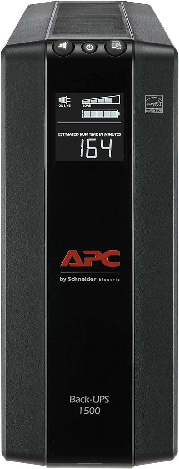 APC UPS 1500VA UPS Battery Backup and Surge Protector, BX1500M Backup Battery Power Supply, AVR, Dataline Protection