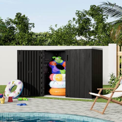 KINYING Outdoor Vertical Storage Shed,57 Cu.ft Outdoor Storage Cabinet Waterproof,Resin Sheds & Outdoor Storage Clearance for Garden,Patio,Backyard