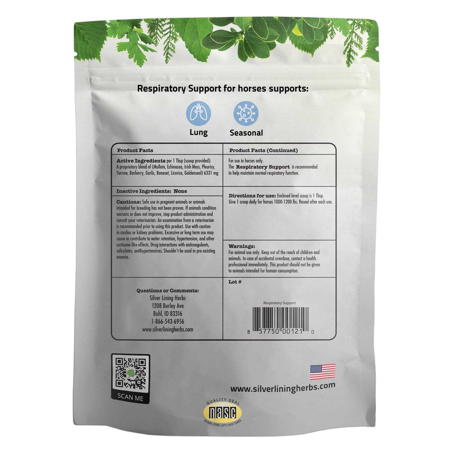 Silver Lining Herbs Respiratory Support for Horses - Sports Supplies Online Store