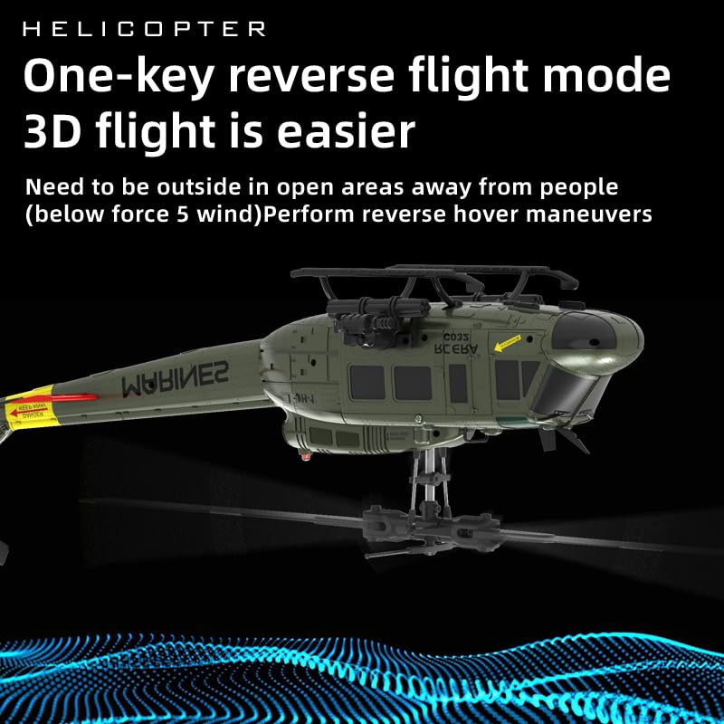 RC ERA C032 UH-1 Huey RC Helicopter with 3D Inverted Flight & 6-Axis Gyro Stabilization