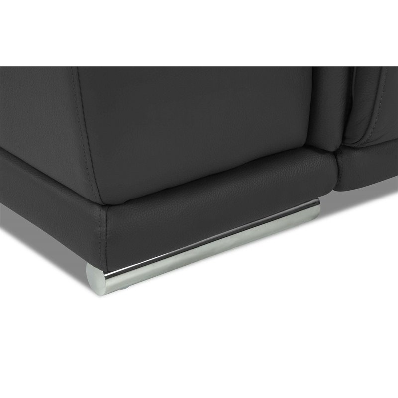 Titan Furnishings Genuine Italian Leather Power Reclining Chair in Dark Gray