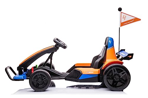 Best Ride On Cars Officially Licensed McLaren GoKart 24V for Ages 6 and Up - Electric Go Kart with Steering Wheel, Versatile Driving Modes