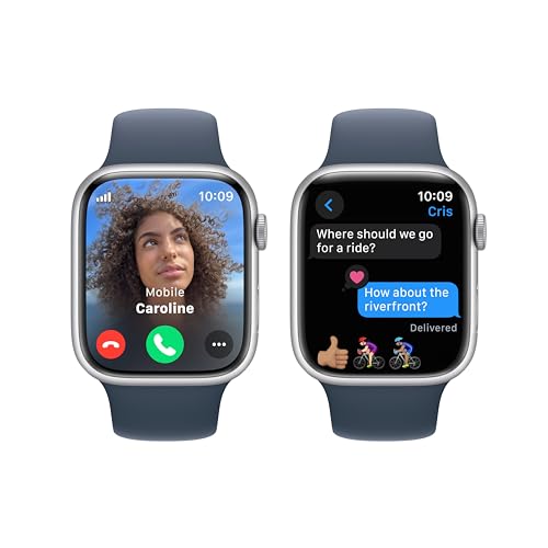 Apple Watch Series 9 [GPS 45mm] Midnight Aluminum Case with Midnight Sport Band, S/M (Renewed) - Radiant Selections