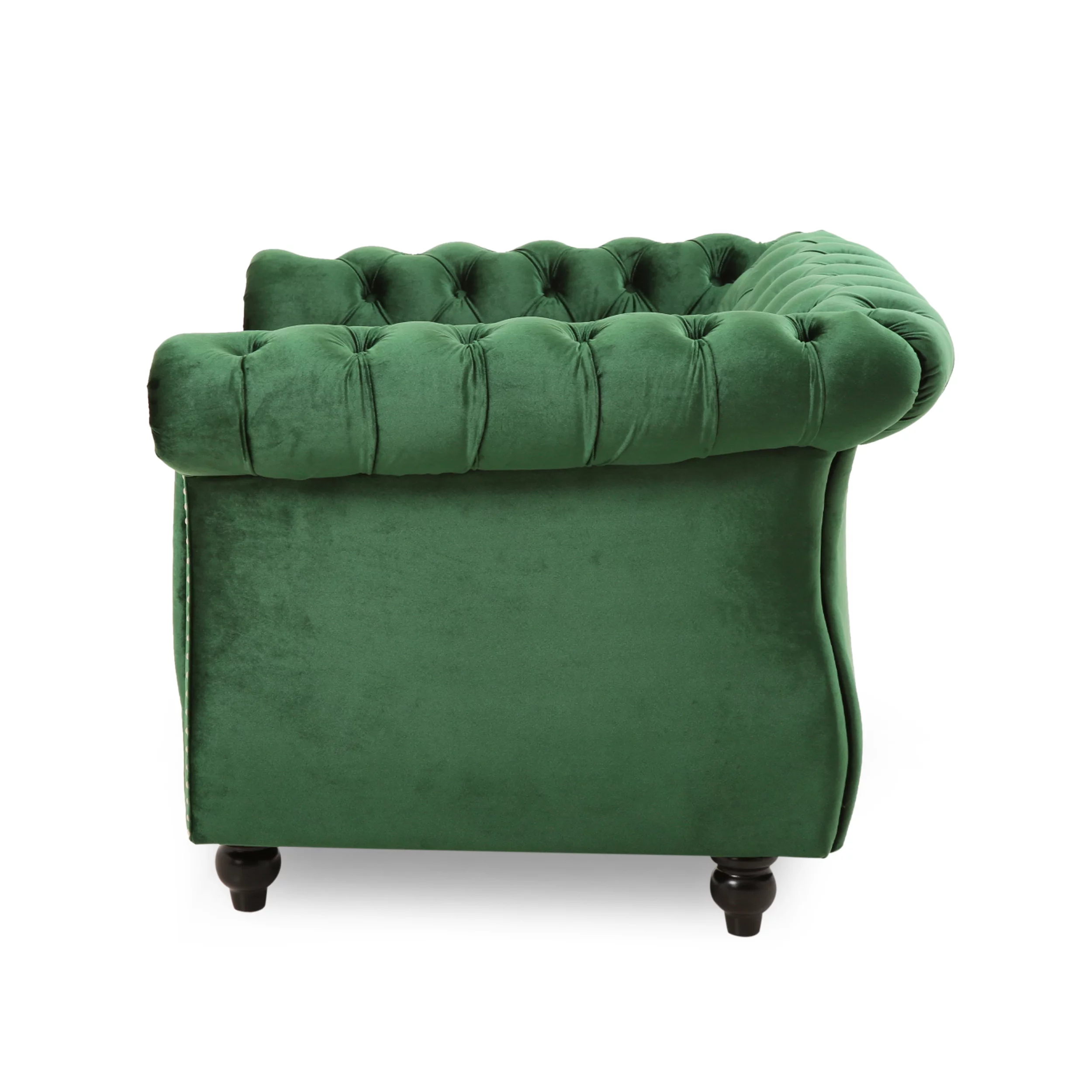 Noble House Millie Chesterfield Velvet Club Chair, Green - Radiant Selections