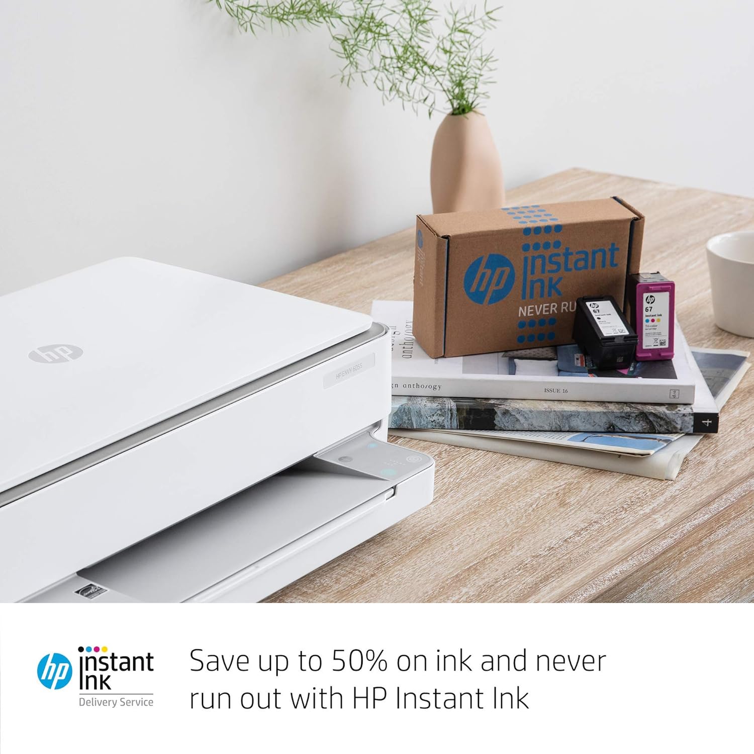 HP Envy 6055 Wireless All-in-One Printer | Mobile Print, Scan & Copy (5SE16A) (Renewed)