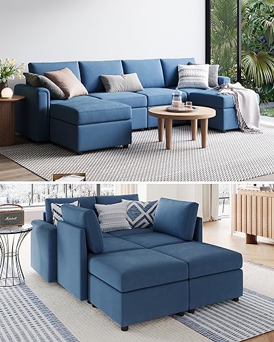LINSY HOME Modular Sectional Sofa, Convertible U Shaped Sofa Couch with Storage, Memory Foam, Modular Sectionals with Ottomans