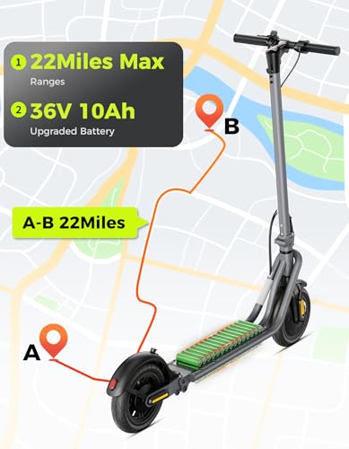 Jasion JS2/PRO Electric Scooter, 25 Miles Range, 22MPH Max Speed, 850W Peak Adult Escooter, 8.5"/10" Solid Tires Fast Folding E-Scooter