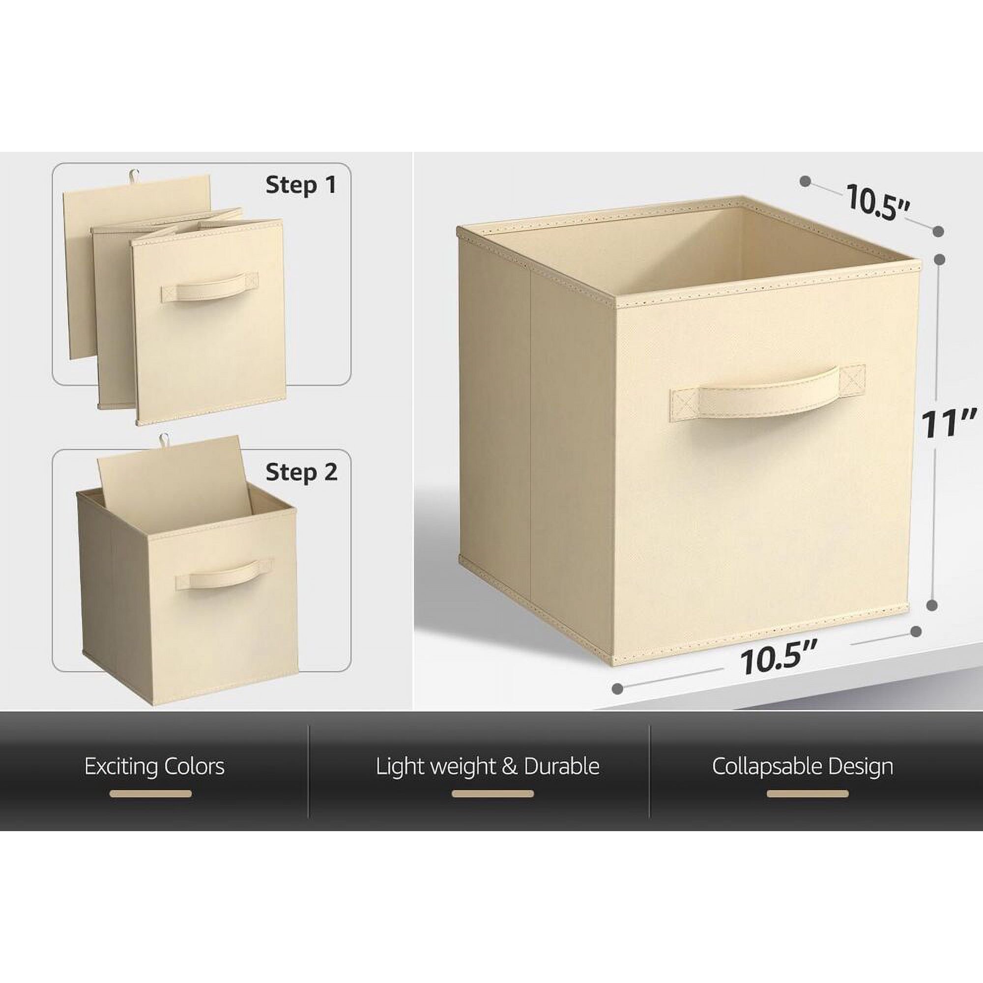 11Foldable Storage Cube Basket, Lightweight Organizer 5 Colors Choose for Bedroom, Living Room, Office, Kitchen
