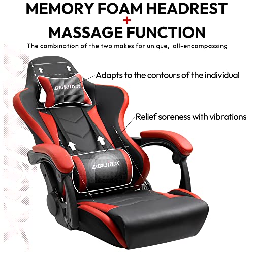 Dowinx Gaming Chair Ergonomic Racing Style Recliner with Massage Lumbar Support