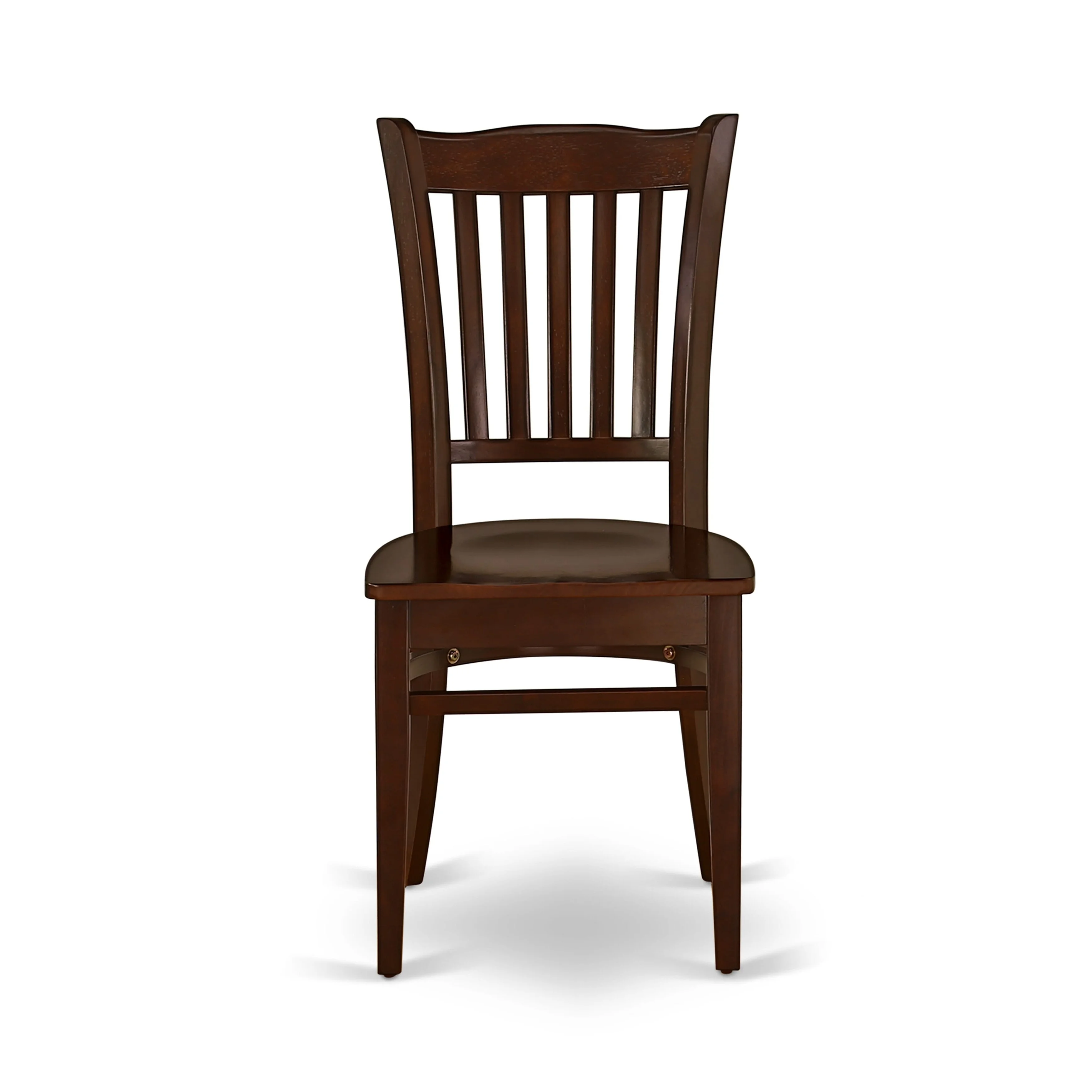 East West Furniture Groton 11" Wood Dining Chairs in Mahogany (Set of 2)