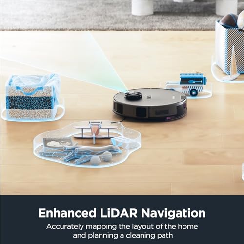 Eureka Robot Vacuum with Bagless Self Emptying Station, 2 in 1 Robotic Vacuum and Mop Combo, 60-Day Capacity, 4000Pa Suction, Auto Lifting Mop