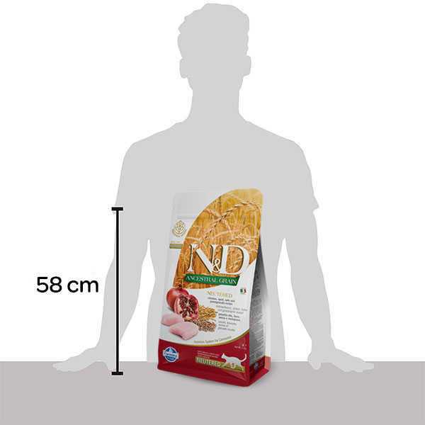 Farmina N&amp;D Ancestral Grain Chicken &amp; Pomegranate Neutered Dry Cat Food - Pet Supplies online store