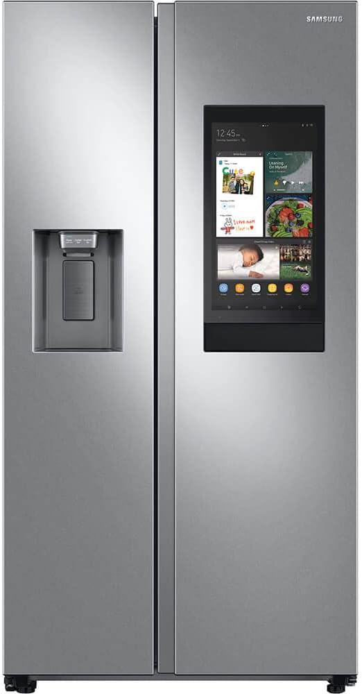 SAMSUNG 21.5 Cu Ft Side By Side Counter Depth Smart Refrigerator w/ 21.5” Touch Screen Family Hub, In-Door Ice Maker, Energy Star Certified