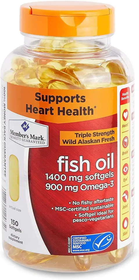 Member's Mark - Omega 3, Fish Oil 1400 mg (900 mg EPA/DHA), Enteric Coated, 150 Softgels - Kansas Nuitrition - HNZSDS