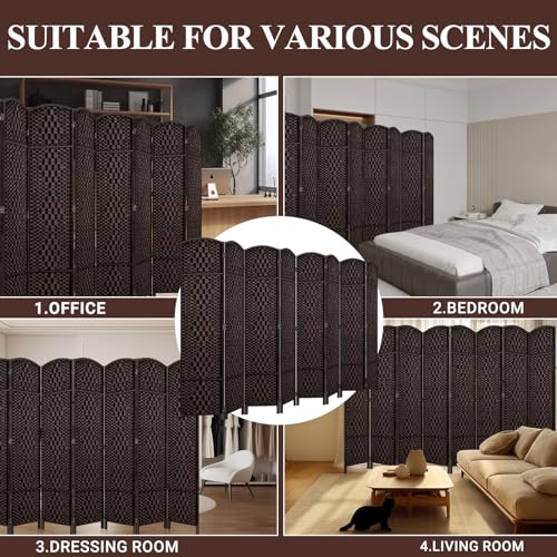 Room Divider, Room Dividers and Folding Privacy Screens, 16in Privacy Screen, 6 Panel Temporary Wall Partitions, 6ft Space Separation Panel Screen