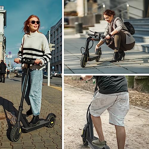 Electric Scooter 10" Solid Tires 600W Peak Motor Up to 20Miles Range and 19Mph Speed for Adults