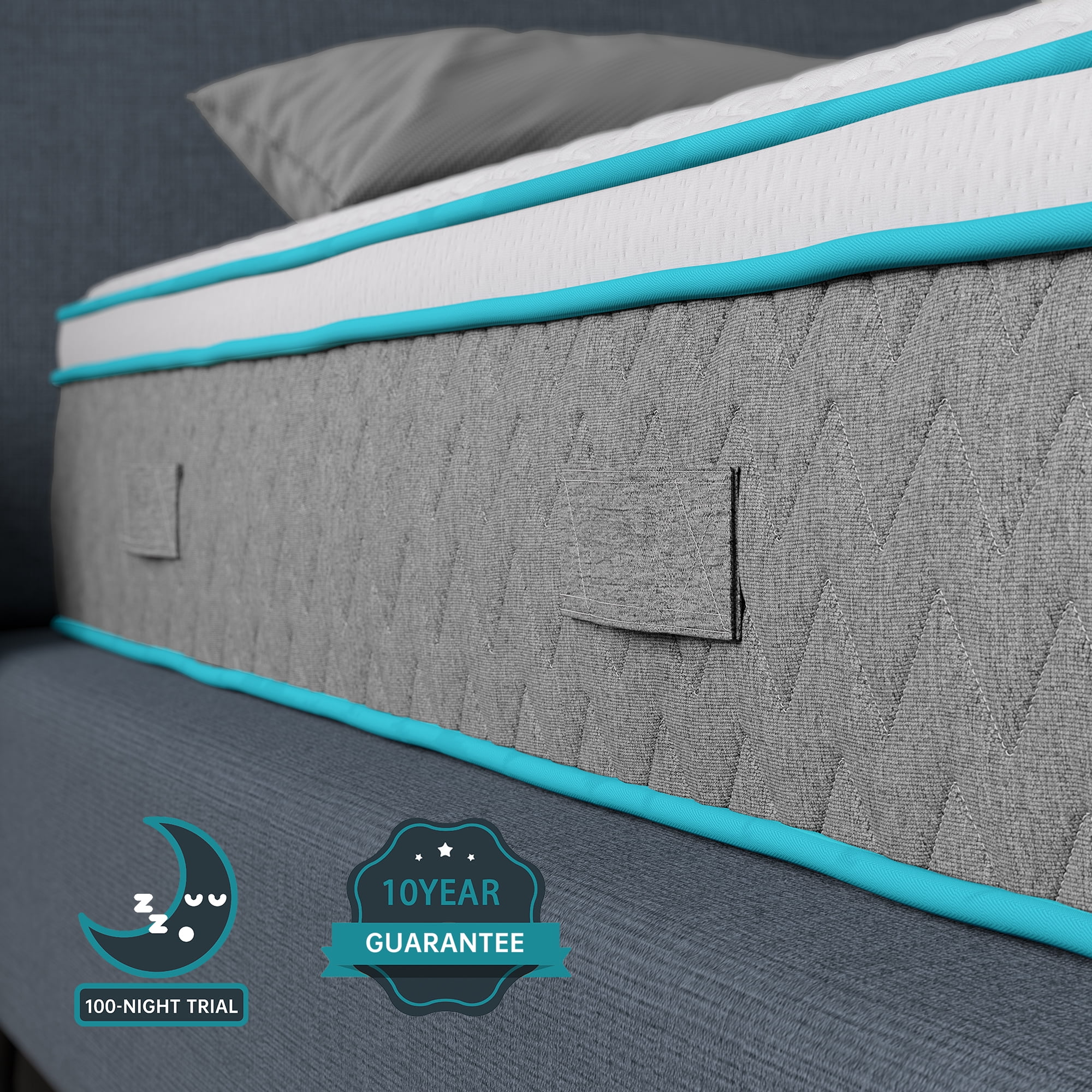 Full Size Mattress, Serweet 10 inch Bamboo Charcoal Memory Foam Hybrid Mattress Full, 7-Zone Pocket Innerspring and Pillow Top Double Mattress