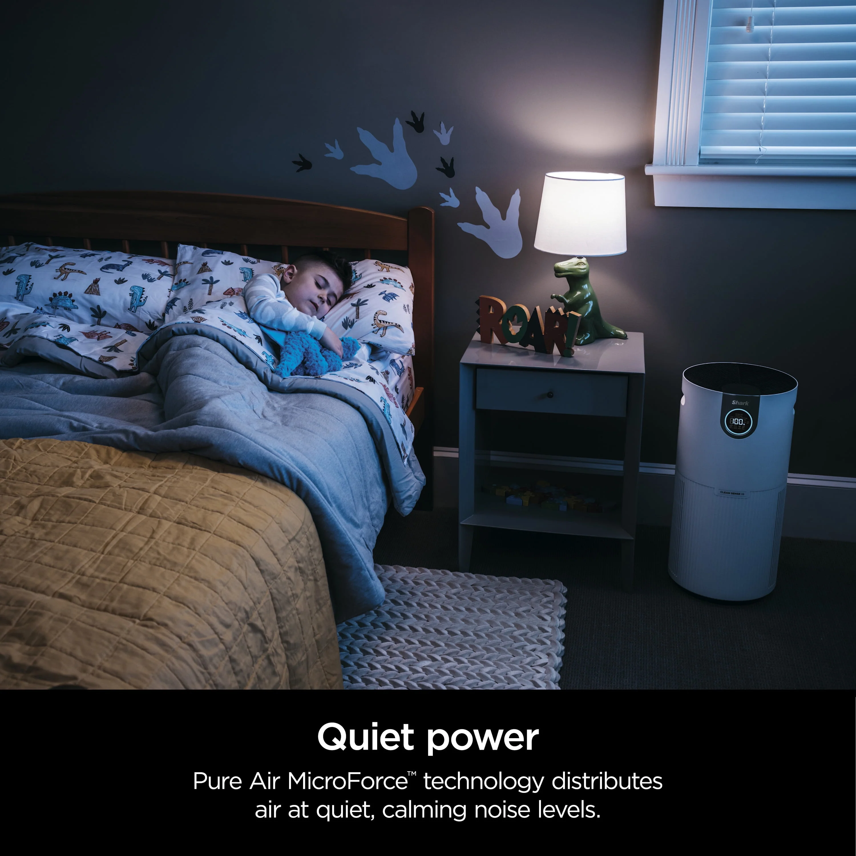 Shark Air Purifier with Nanoseal HEPA, Cleansense IQ, Odor Lock, Cleans up to 500 Sq. Ft, Charcoal Grey, HP100