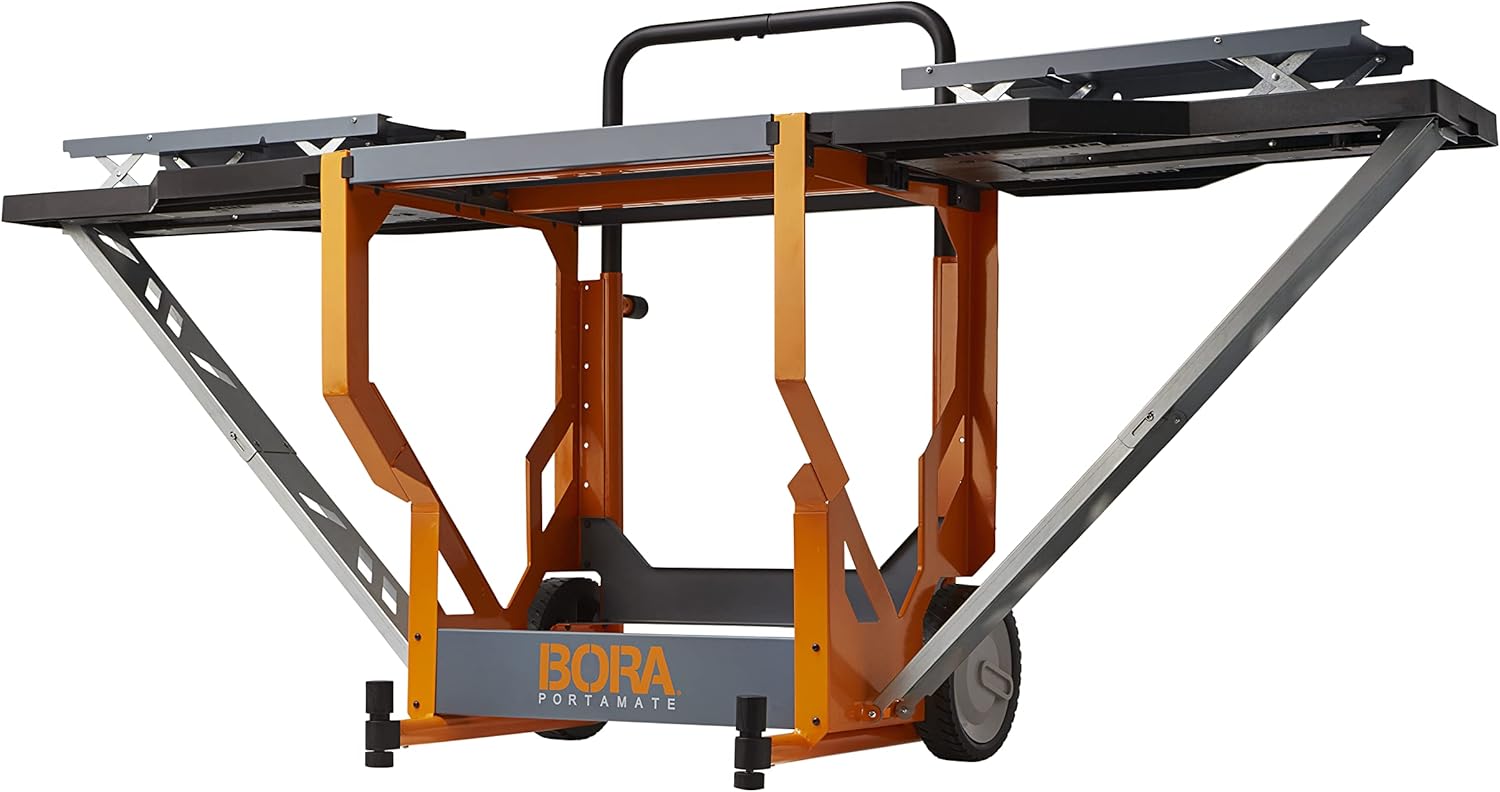 BORA Portamate PM-8000 Miter Saw Workstation and Adjustable Pedestal Roller