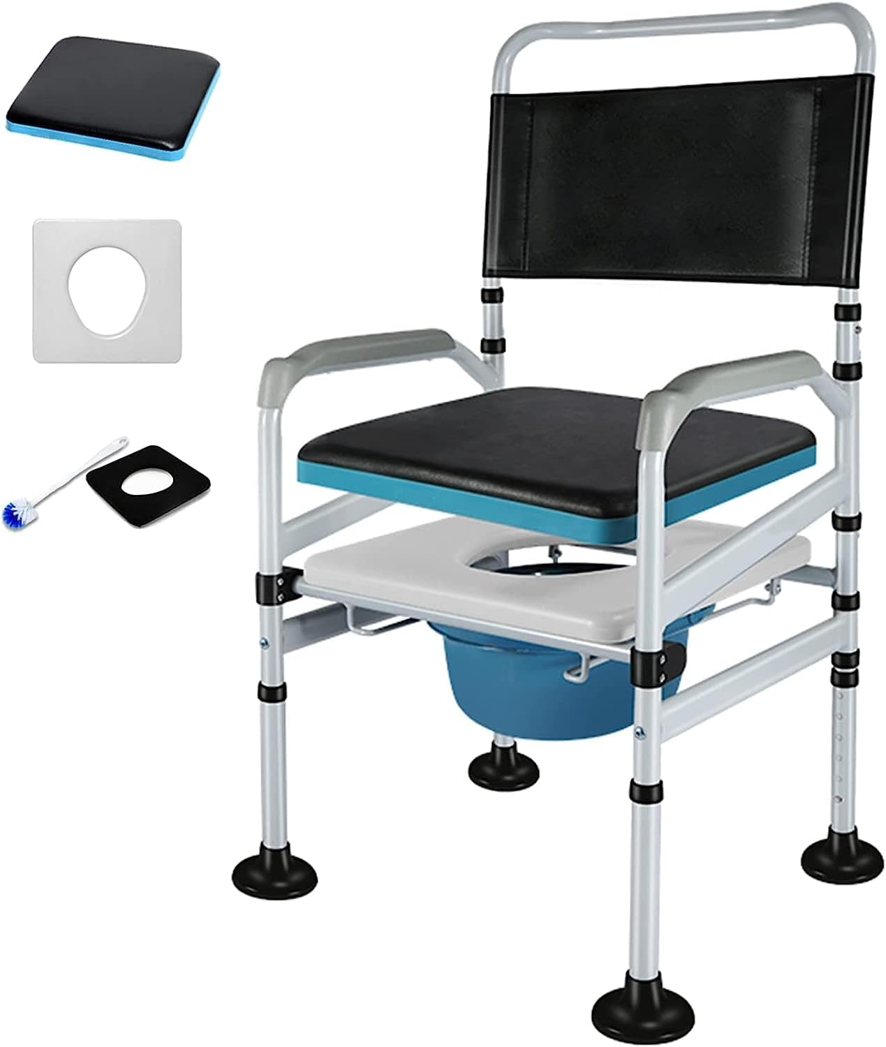 KOHARA Bedside Commode for Pregnant Women, Removable Folding Commode Chair for Toilet with Arms for Adults Elderly Seniors Disabled
