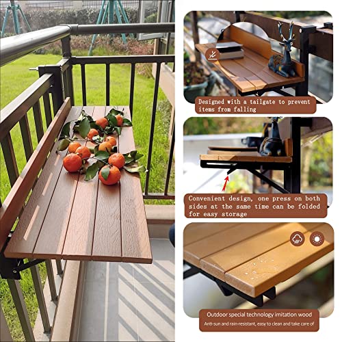 Balcony Desk, Balcony Bar Table For Railings,80*26cm/31.4*10.2in,outdoor Bar Table,foldable Outdoor Side Table,Folding Space Saving Serving Desk