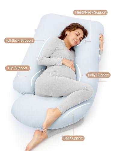 Momcozy Pregnancy Pillows for Sleeping, U Shaped Full Body Maternity Pillow with Removable Cover - Support for Back, Legs, Belly