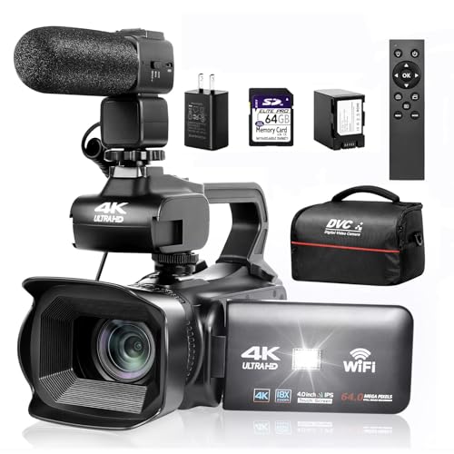 Upgrade 4K UHD Video Camera Camcorder with Mic