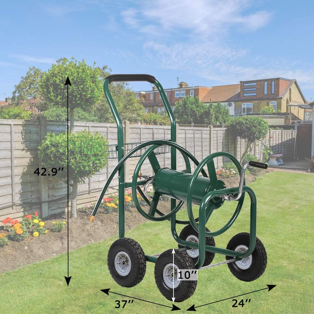 PayLessHere Garden Water Hose Reel Cart Garden Cart with Heavy Duty 300FT Hose Yard Water Planting