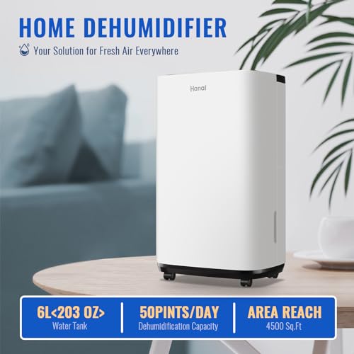 WANAI 30 Pints Dehumidifier for Basements with Drain Hose, 2500 Sq.Ft Dehumidifiers Auto Drain or Manual Drainage