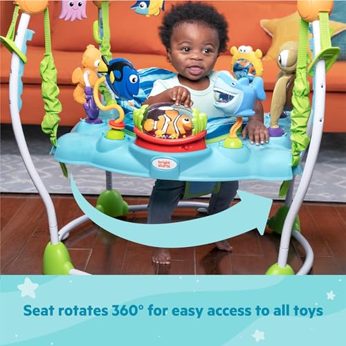 Bright Starts Disney Baby Finding Nemo Sea of Activities Baby Activity Center Jumper with Interactive Toys, Lights, Songs & Sounds, 6-12 Months (Blue)