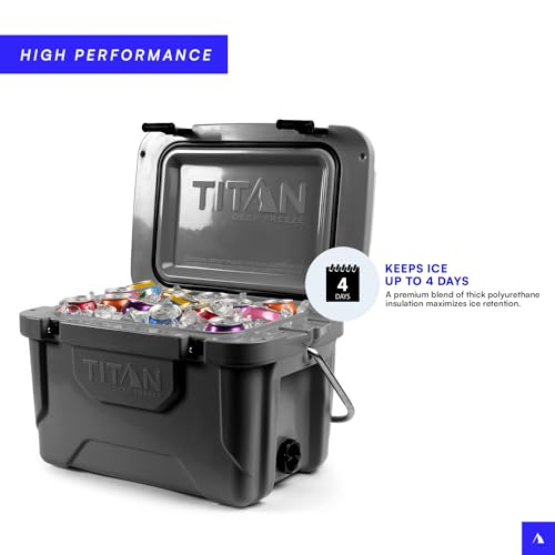 Titan Hard Ice Chest Cooler Roto Cooler with Microban Protection and Deep Freeze Insulation