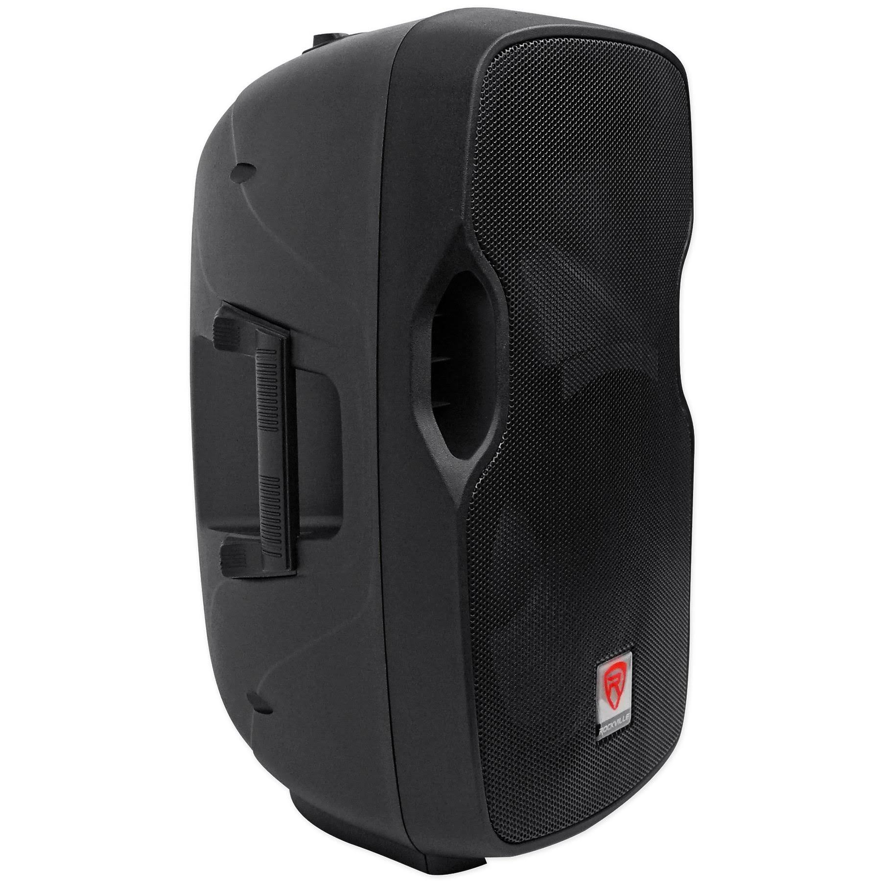 (2) Rockville BPA12 12x22 Powered 600W DJ PA Speakers wBluetooth+LED Stands+Cables