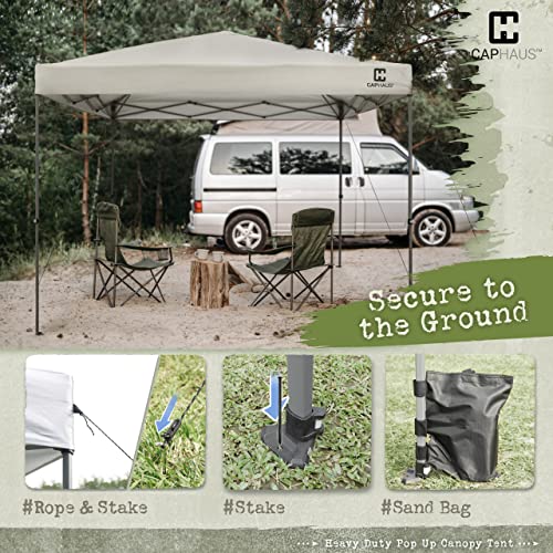 CAPHAUS 12ft x 12ft Patented One-Push Pop Up Outdoor Canopy Tent, Heavy-Duty Commercial Grade w/Central Lock