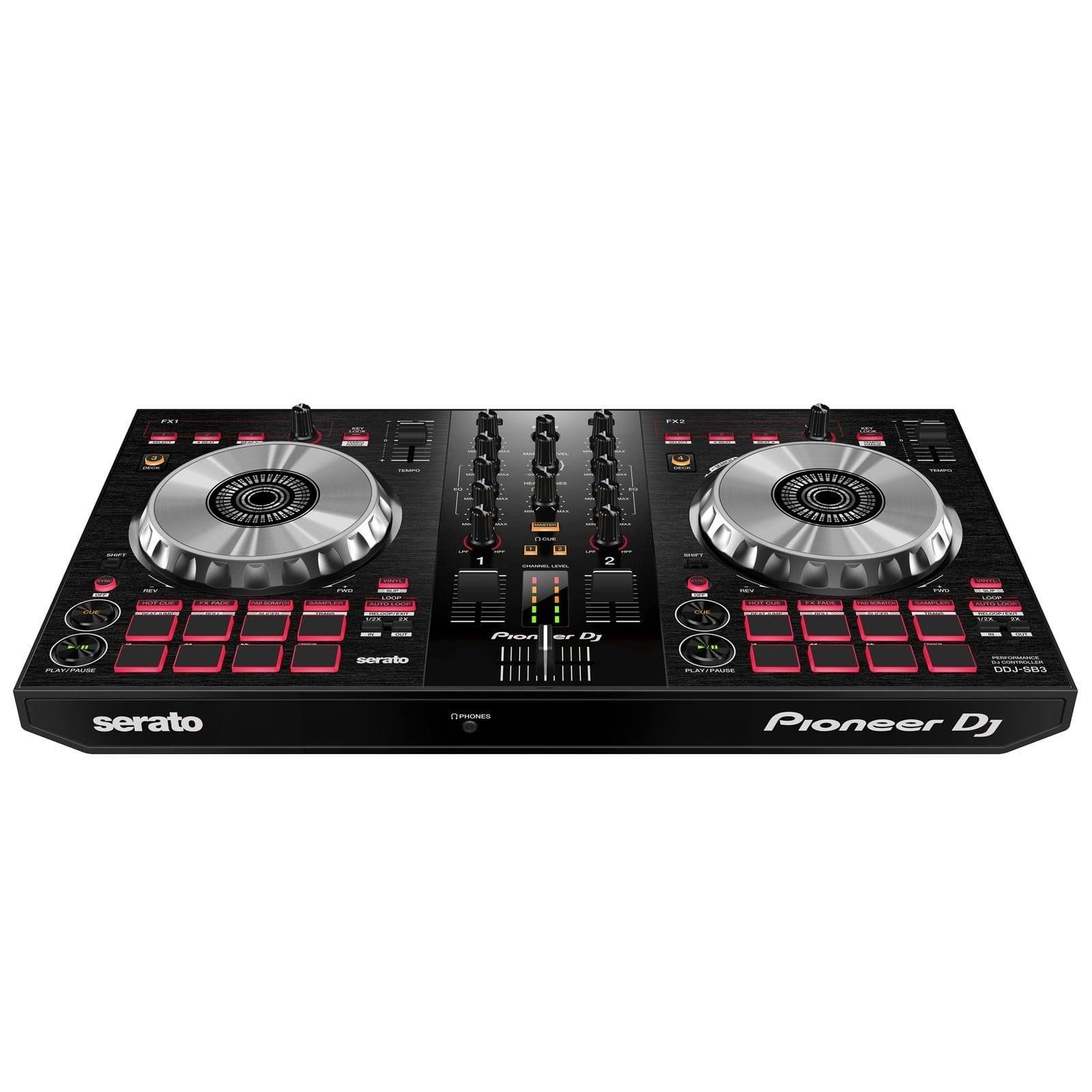 Pioneer DJ DDJ-SB3 2-Channel DJ Controller for Serato DJ Lite + Tascam TH-02 Stereo Monitoring Headphones