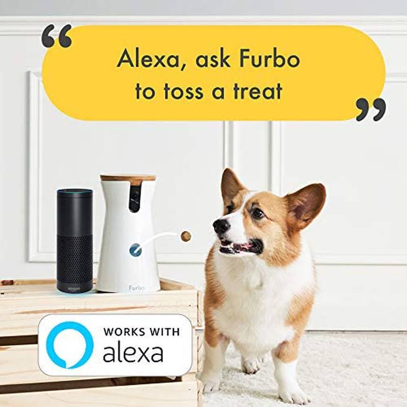 Furbo Dog Camera: Treat Tossing Full HD WiFi Pet Camera and 2-Way Audio Designed for Dogs Compatible with Alexa (As Seen on Elle