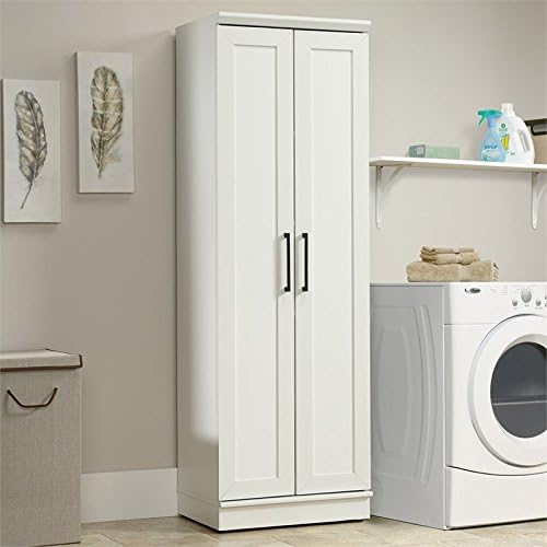 Pemberly Row 23 W Transitional Style Storage Cabinet, Utility Cabinet with Door and Shelves in White
