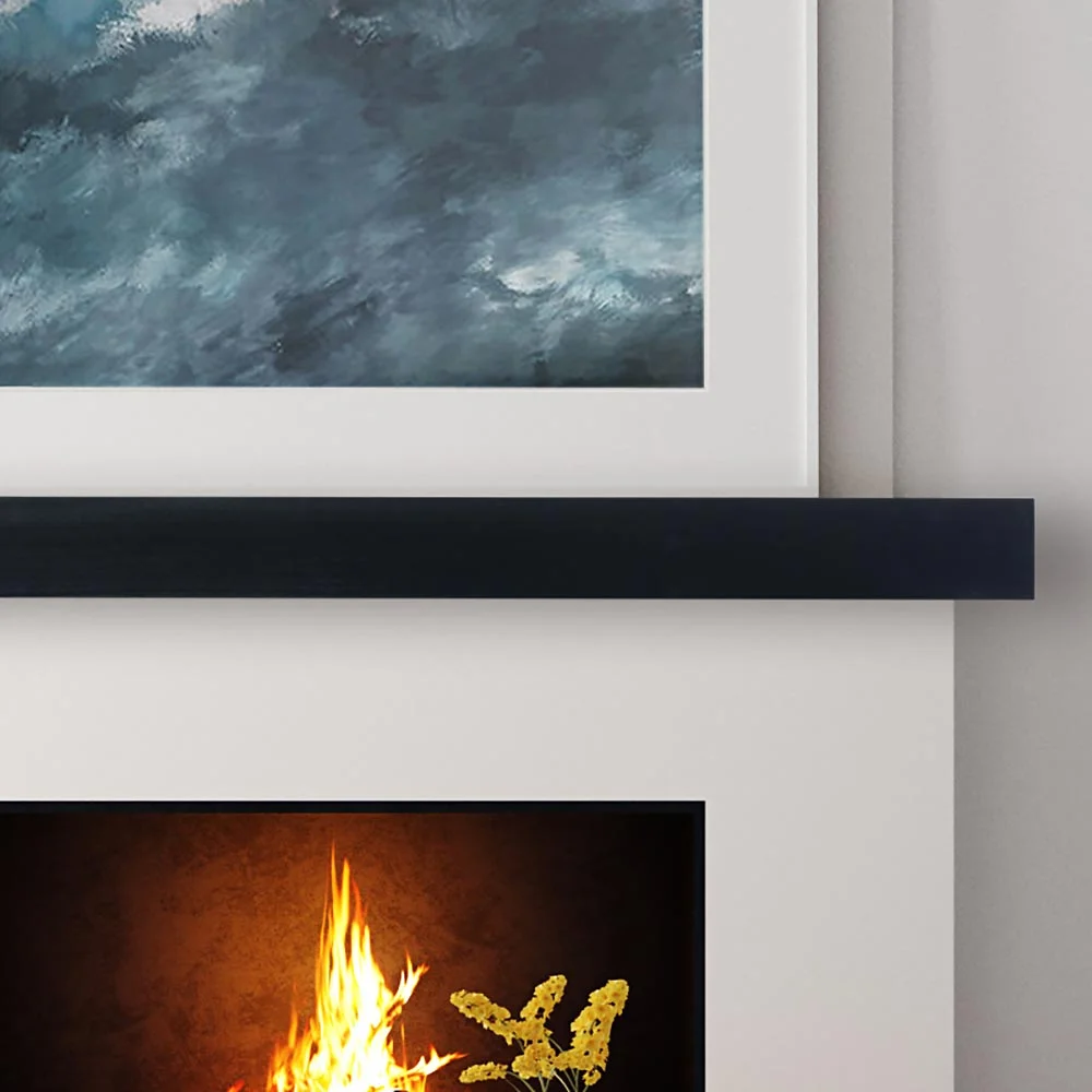 Mantels Direct Bedford 48" Floating Mantel Shelf with Corbels for Fireplaces - Black